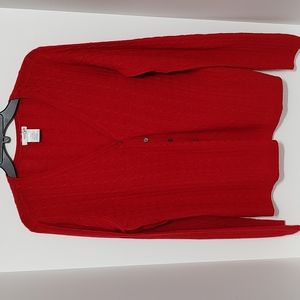 Cherry Red East 5th V Neck Cardigan Sweater sz Large - XL